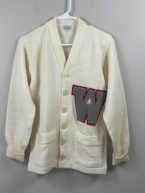 Vintage 1962 Varsity Letterman Cardigan Sweater Size S/M